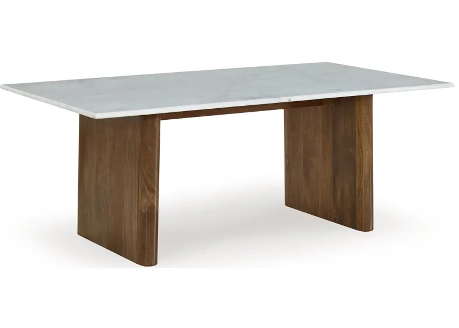 Isanti - Light Brown / White - Rectangular Cocktail Table