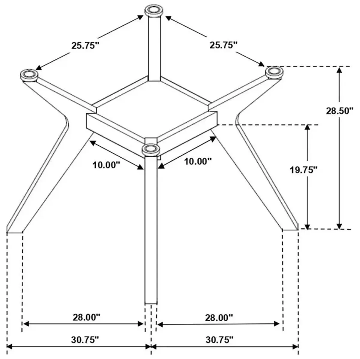 Paxton - Square Wood Dining Table Base - Nutmeg