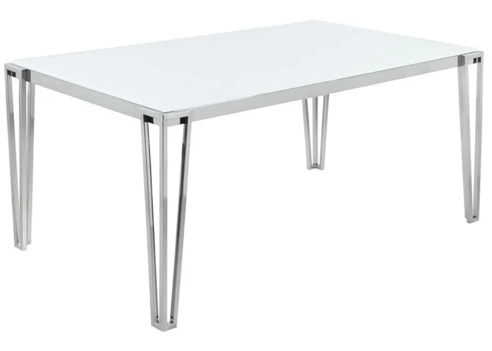 Pauline - Rectangular Glass Top Dining Table - Chrome