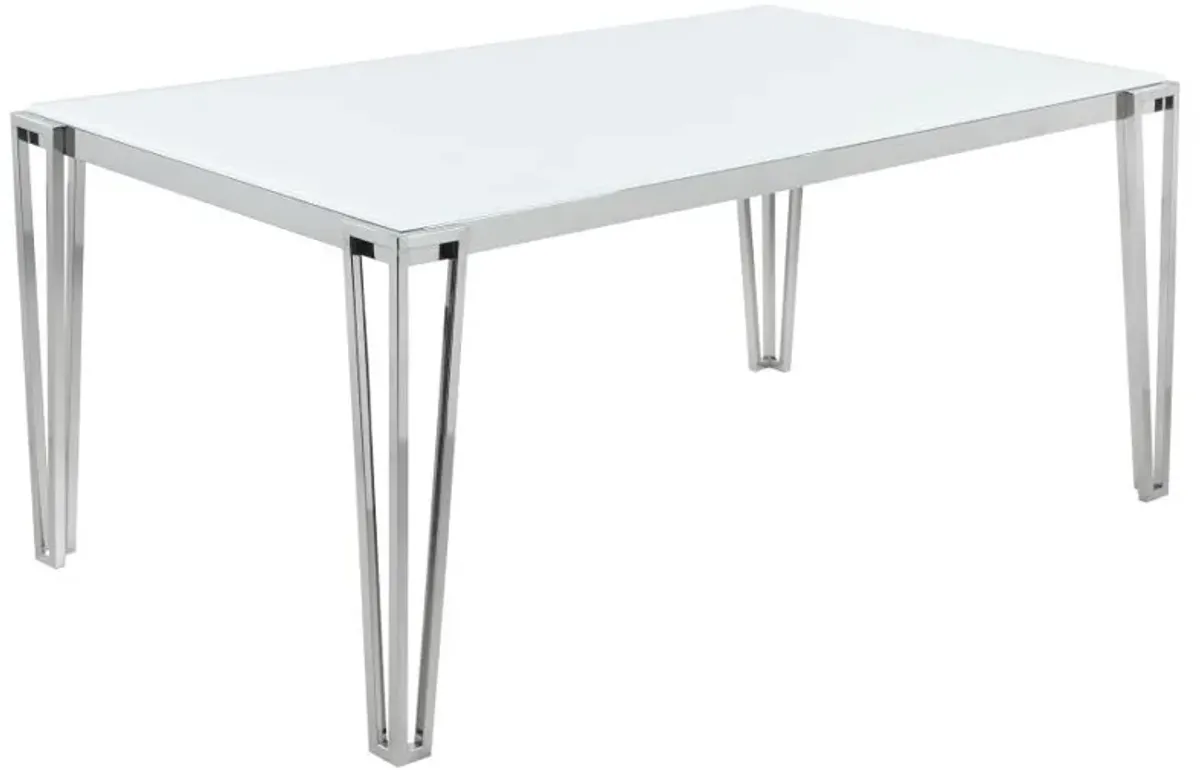 Pauline - Rectangular Glass Top Dining Table - Chrome