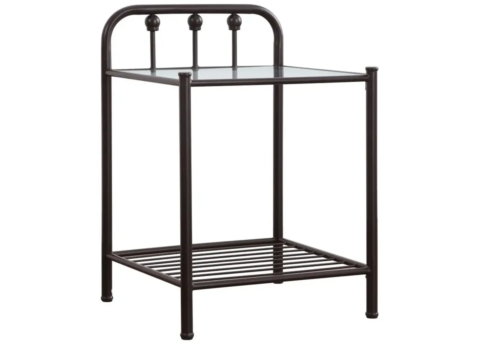 Livingston - Metal 1-Shelf Nightstand - Dark Bronze