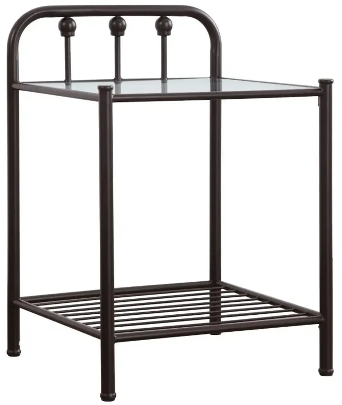 Livingston - Metal 1-Shelf Nightstand - Dark Bronze