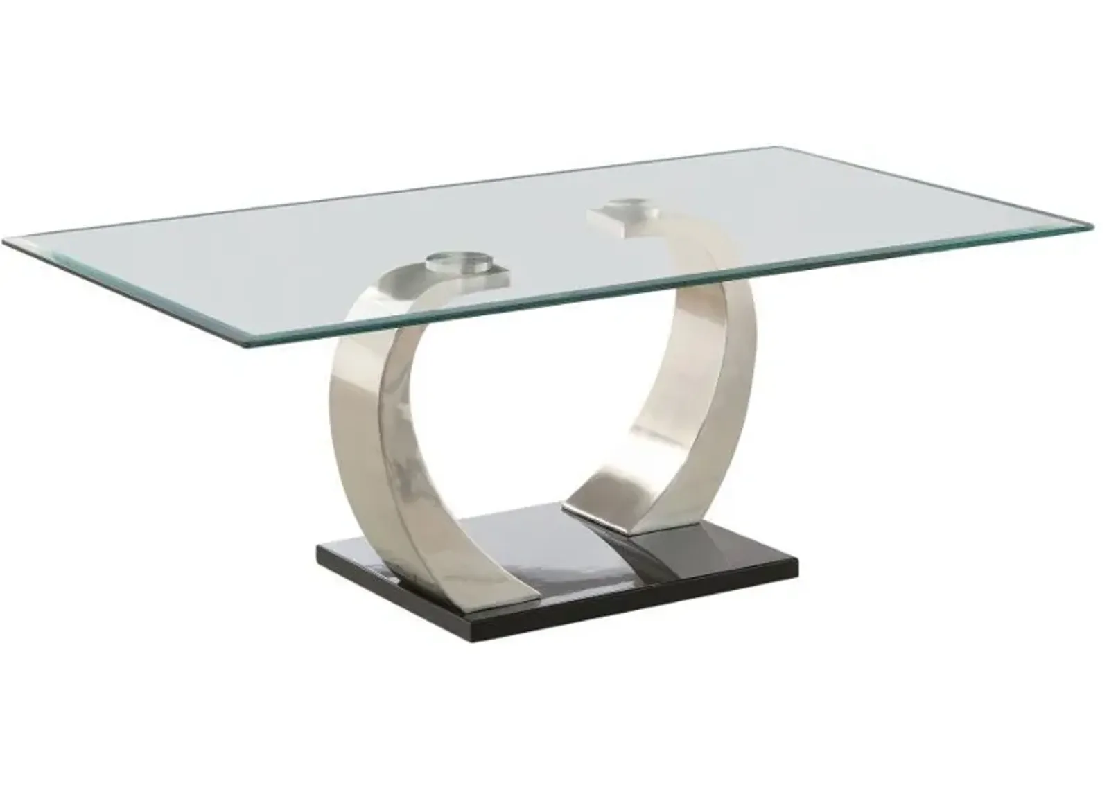 Pruitt - Rectangular Glass Top Metal Coffee Table - Satin