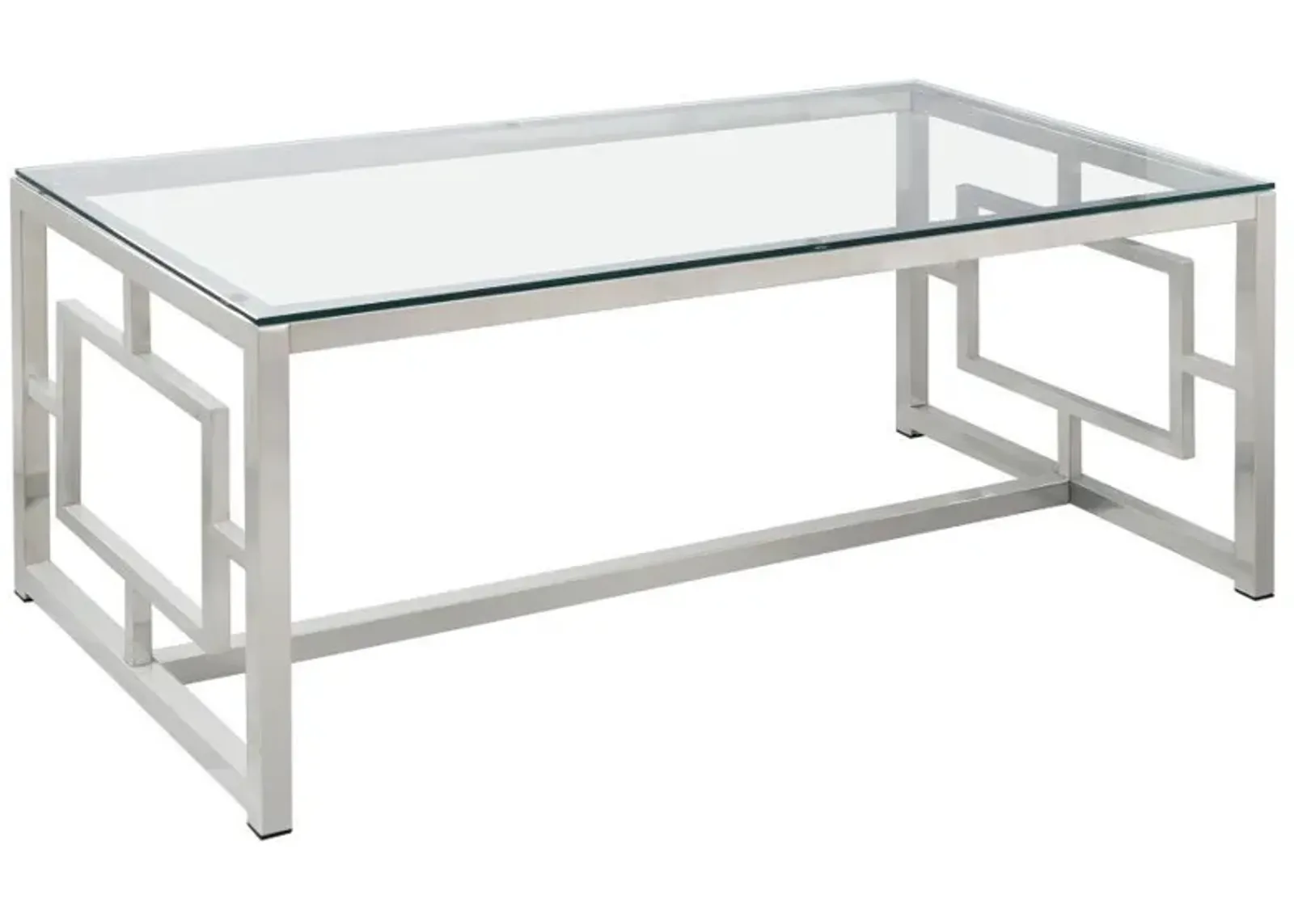 Merced - Rectangular Glass Top Coffee Table - Nickel