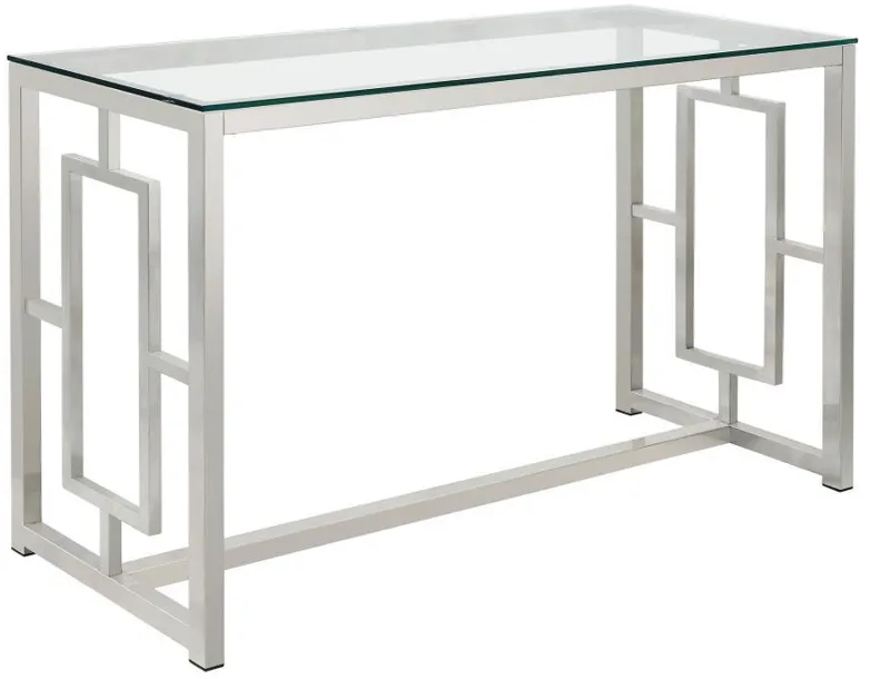 Merced - Rectangle Glass Top Sofa Table - Nickel