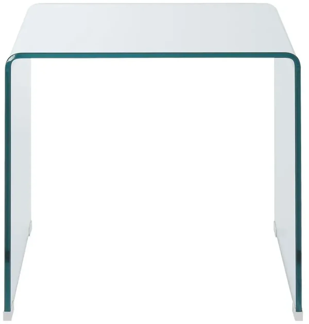 Ripley - Squared Tempered Bent Glass Side End Table - Clear