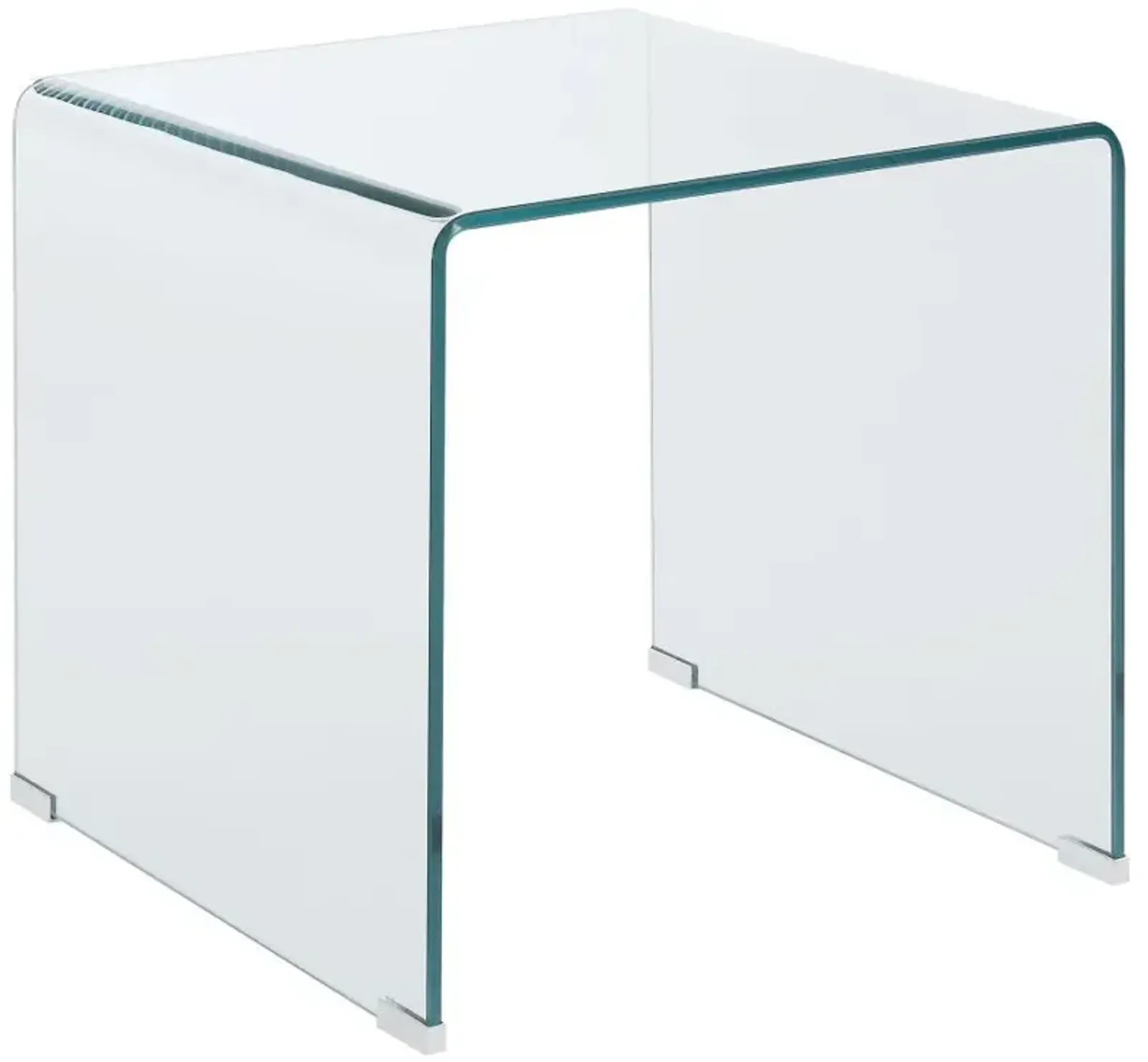 Ripley - Squared Tempered Bent Glass Side End Table - Clear