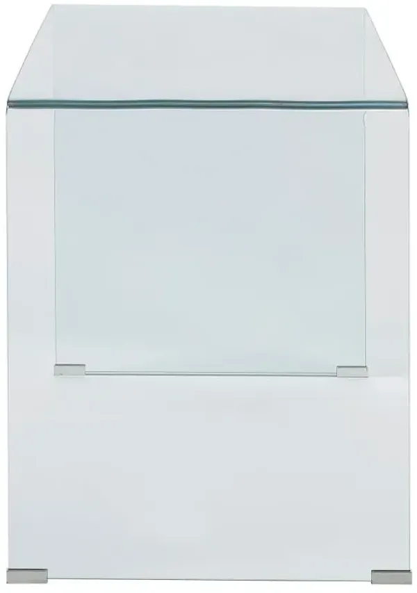 Ripley - Tempered Bent Glass Writing Desk Clear - Clear Glass