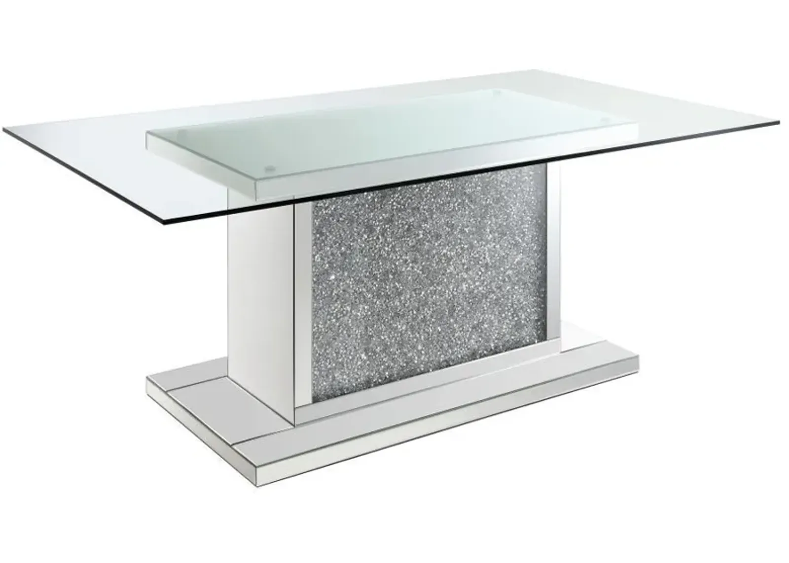 Marilyn - Rectangular Glass Top Dining Table - Silver