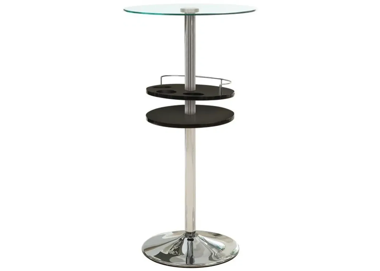 Gianella - Round Glass Top Bistro Bar Table - Chrome