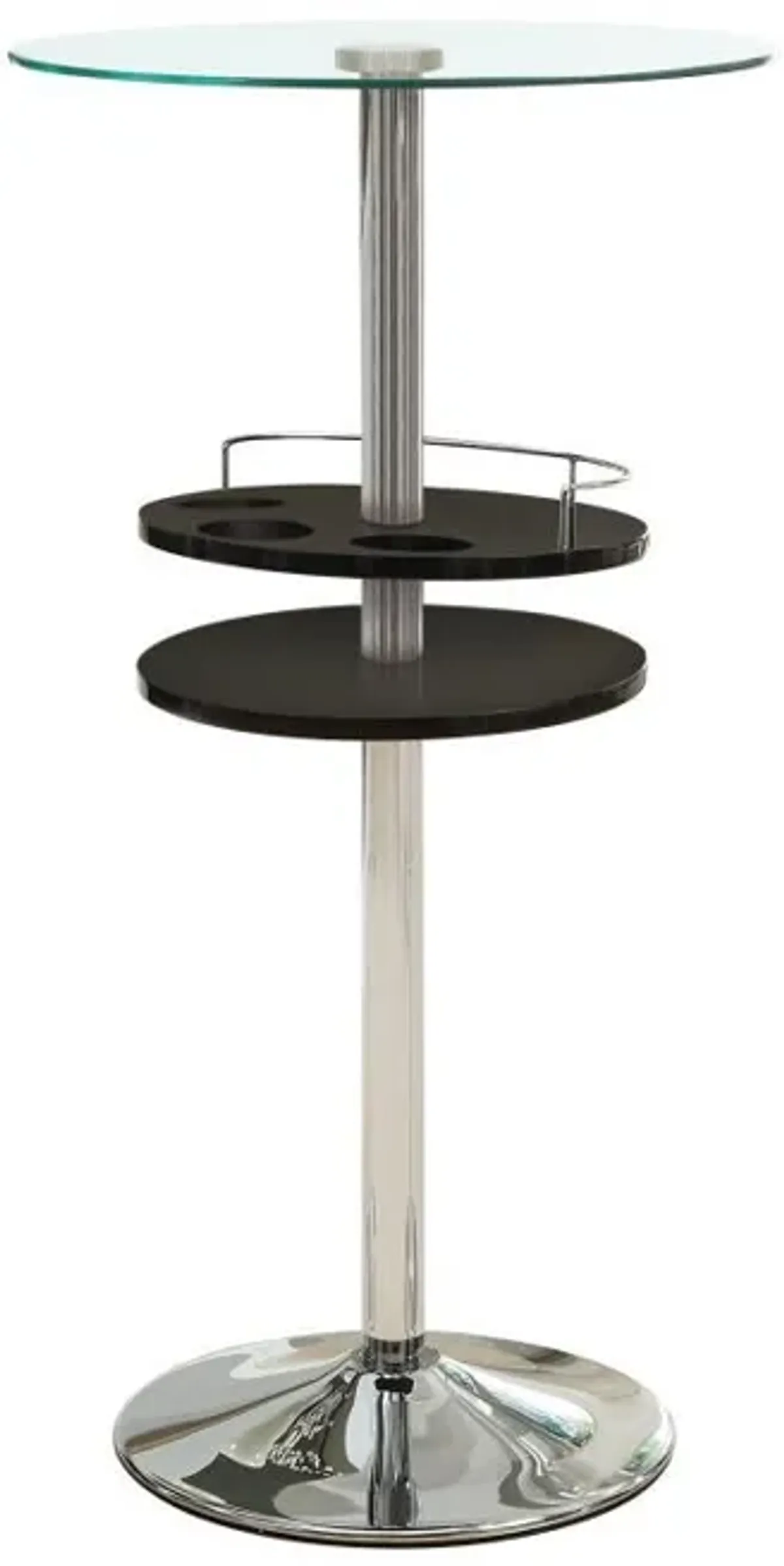 Gianella - Round Glass Top Bistro Bar Table - Chrome