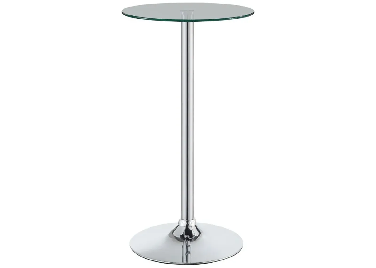 Abiline - Round Glass Top Bistro Bar Table - Chrome