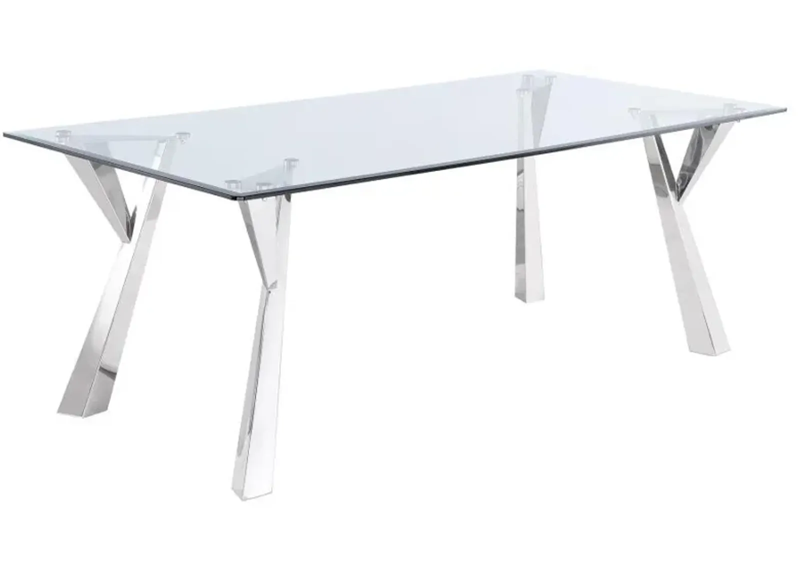 Alaia - Rectangular Glass Top Dining Table - Chrome