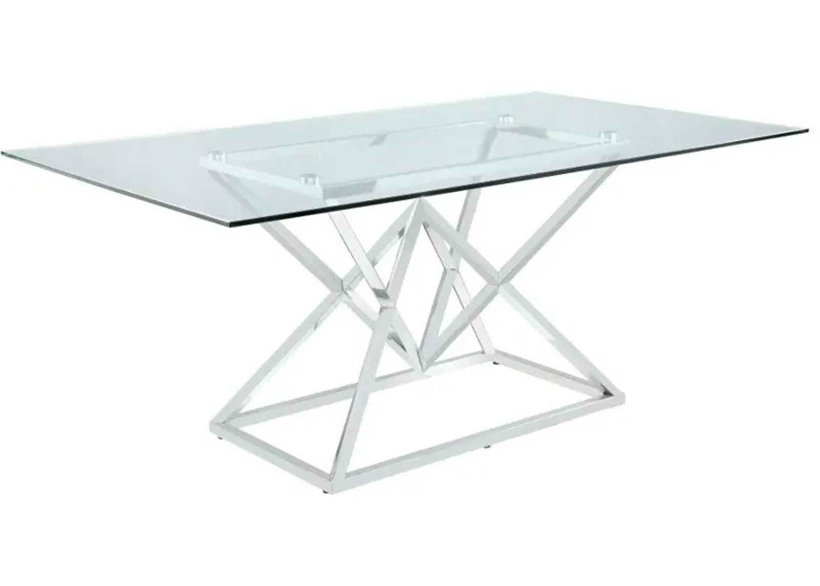 Beaufort - Rectangular Glass Top Dining Table - Chrome