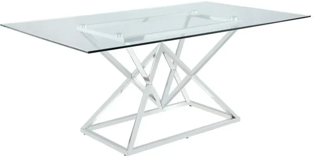 Beaufort - Rectangular Glass Top Dining Table - Chrome