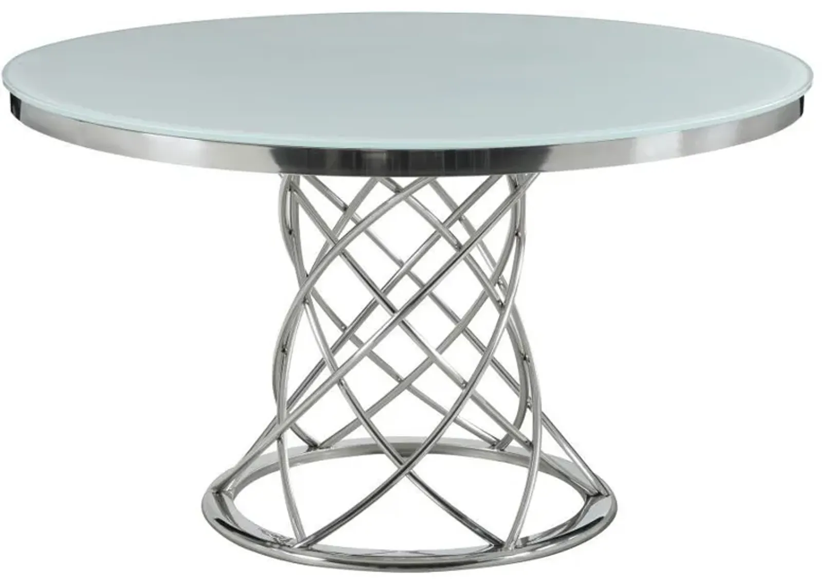 Irene - Round Glass Top Dining Table - Chrome