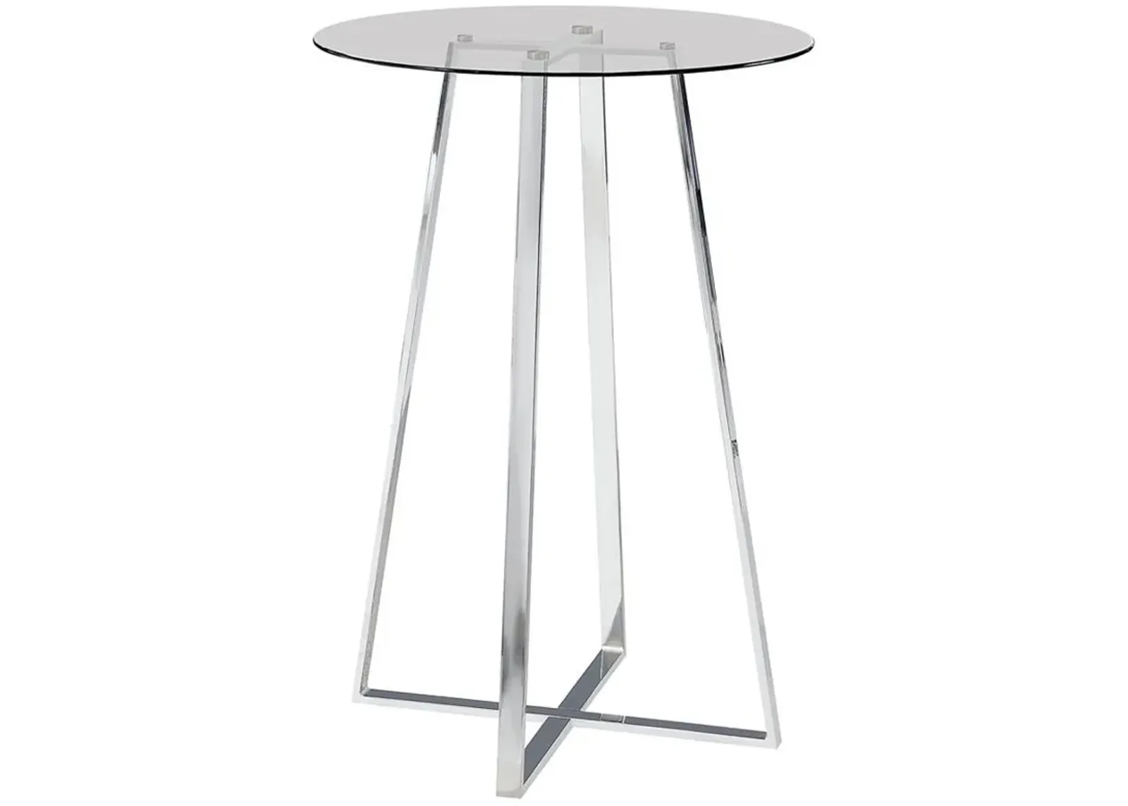 Zanella - Round Glass Top Bistro Bar Table - Chrome