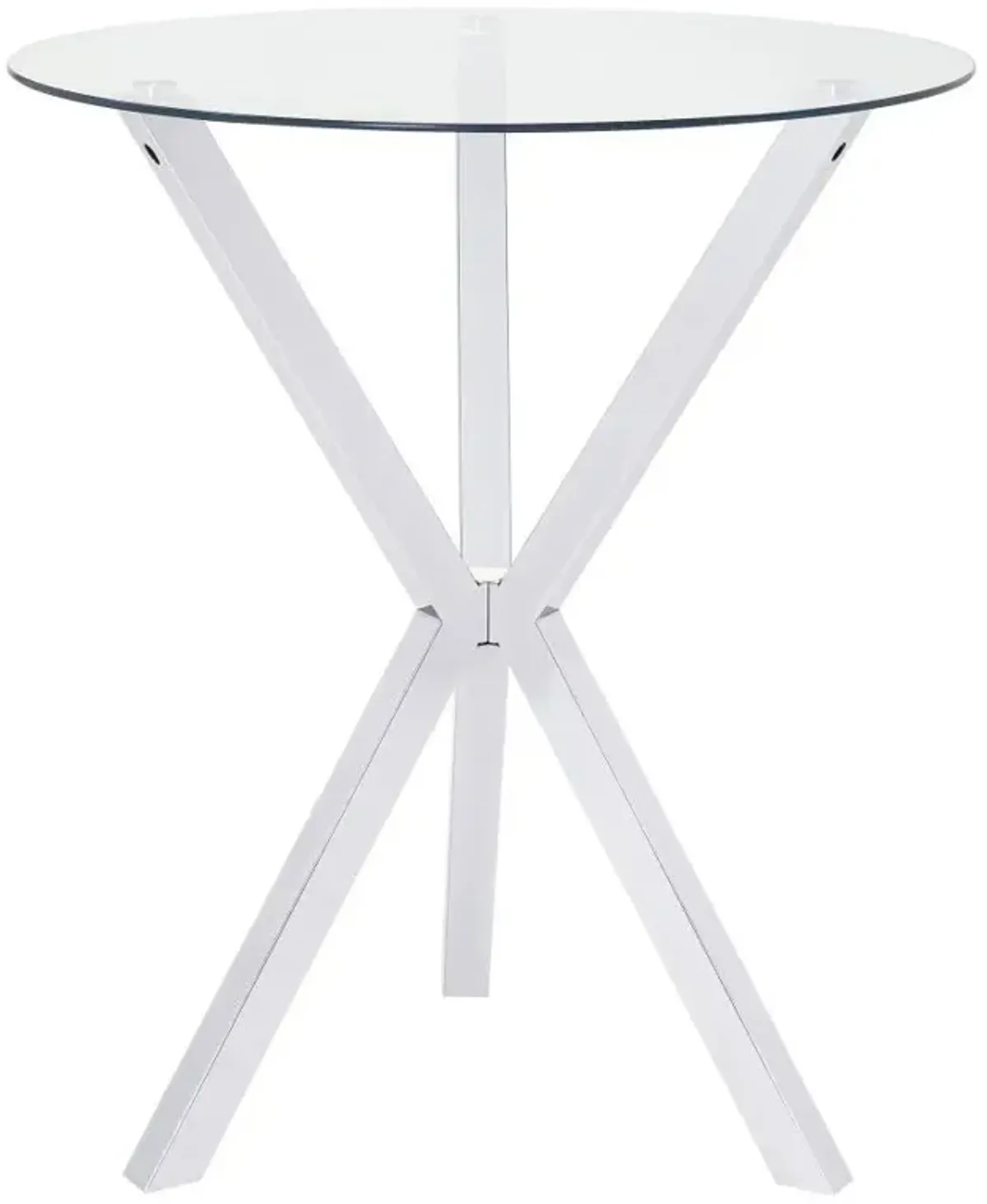 Denali - Round Glass Top Bistro Bar Table - Chrome