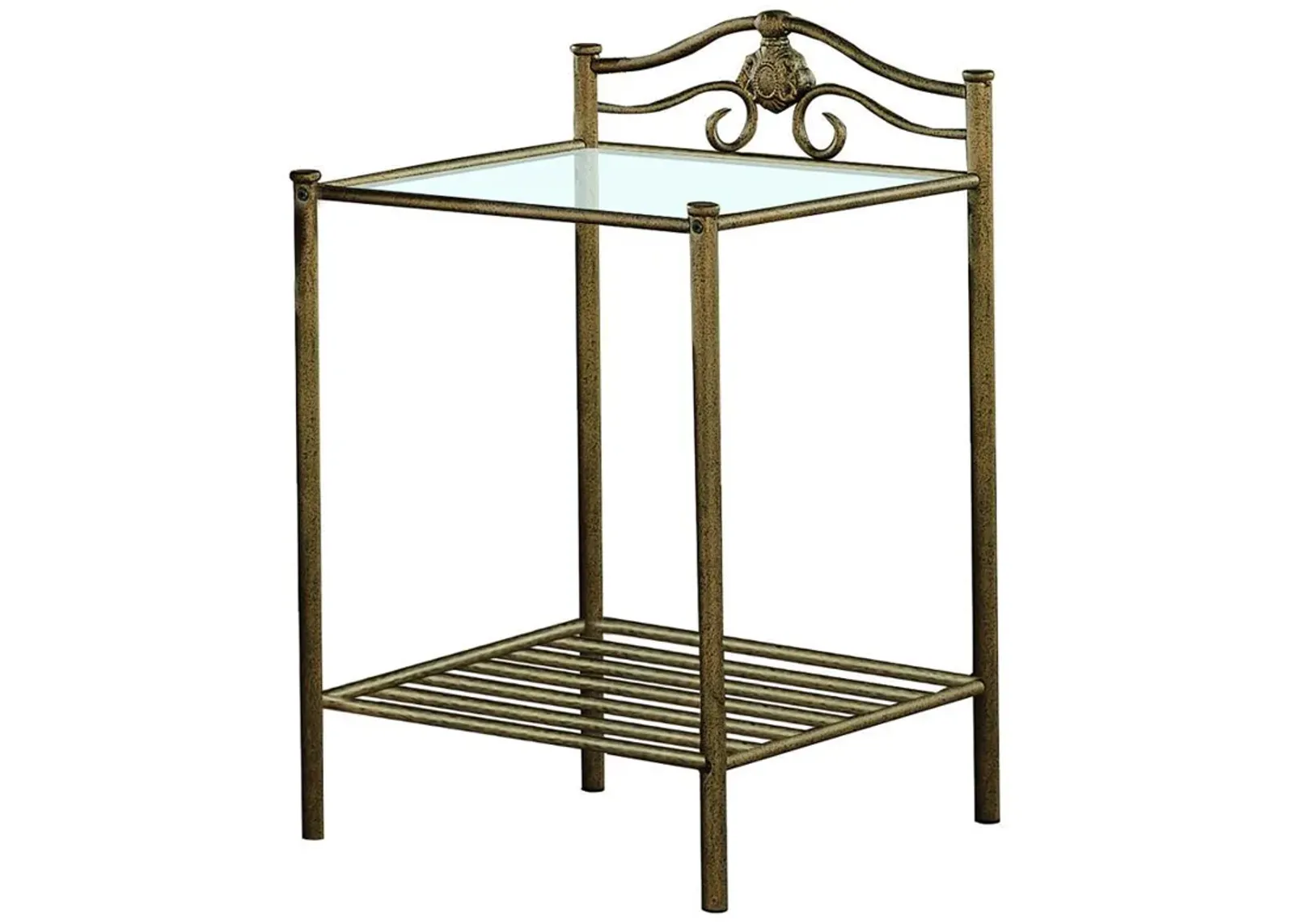 Sydney - Metal 2-Shelf Nightstand - Antique Brushed Gold