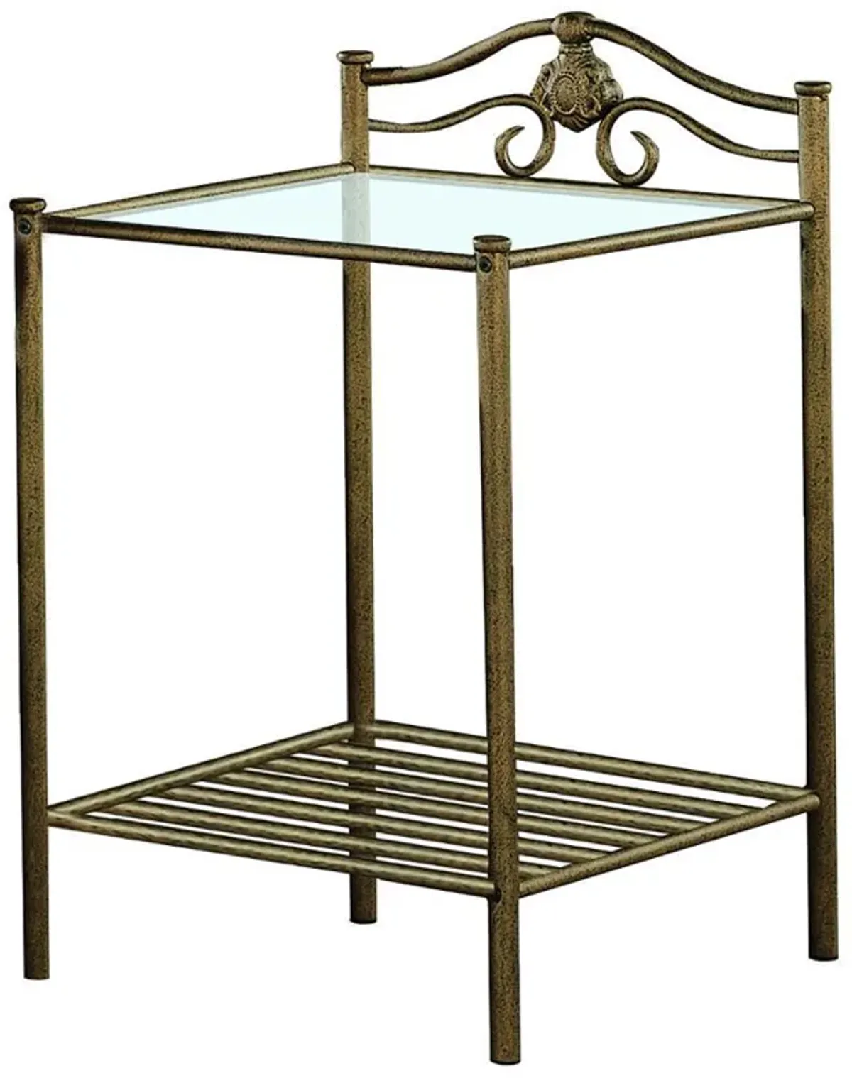 Sydney - Metal 2-Shelf Nightstand - Antique Brushed Gold