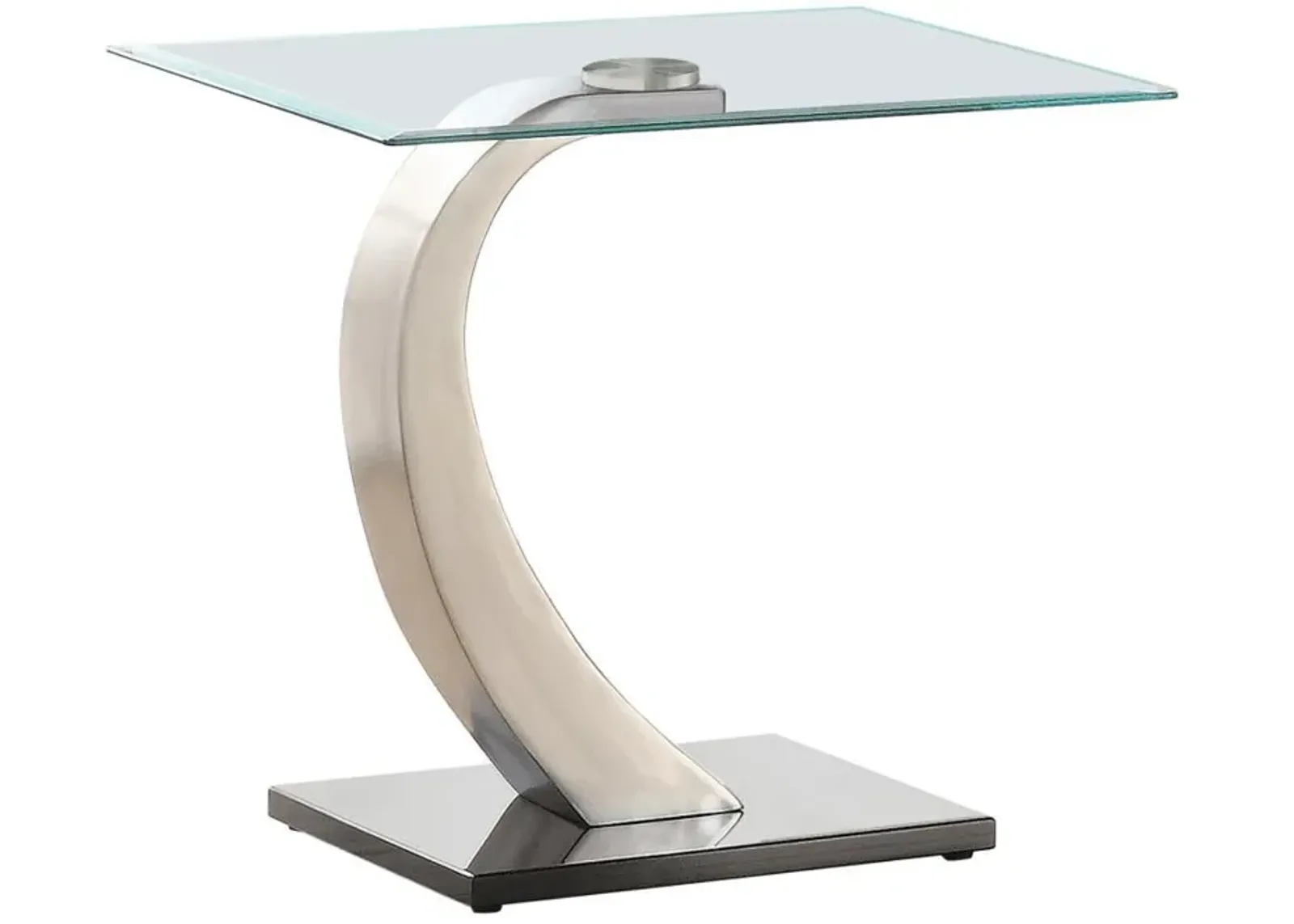 Pruitt - Rectangular Glass Top Metal Side End Table - Satin