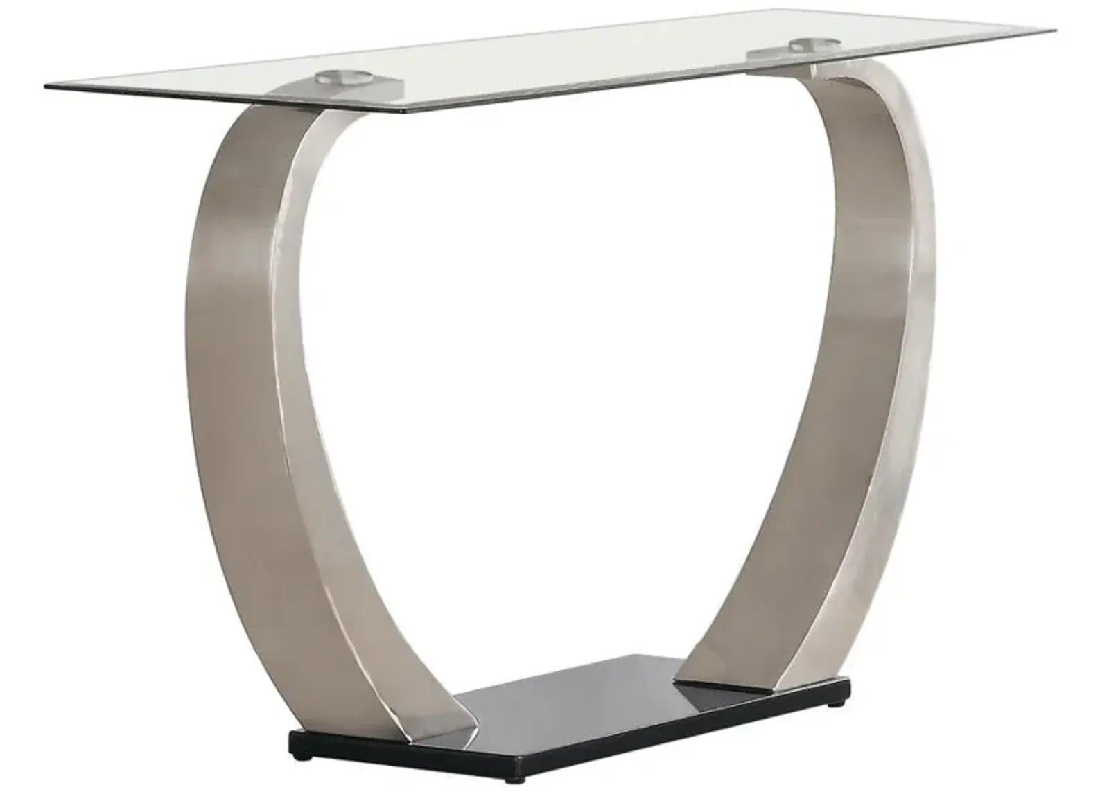 Pruitt - Glass Top Metal Base Console Table - Satin