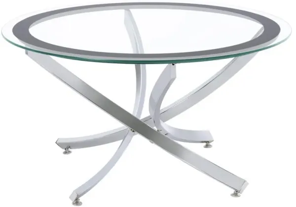 Brooke - Glass Top Coffee Table - Chrome And Black