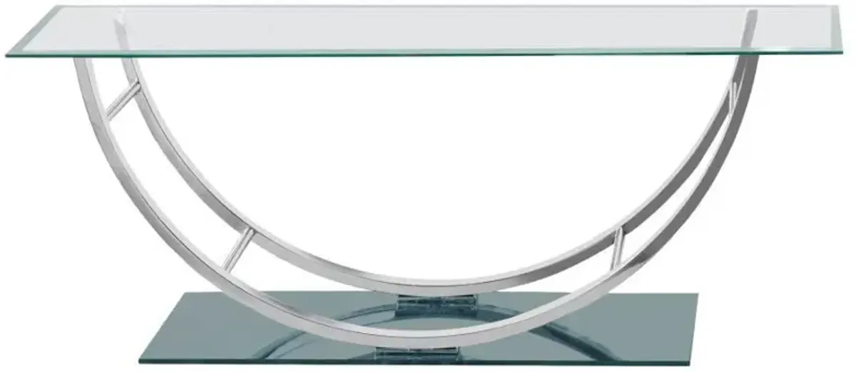 Danville - Rectangular U-Shaped Glass Top Coffee Table - Chrome