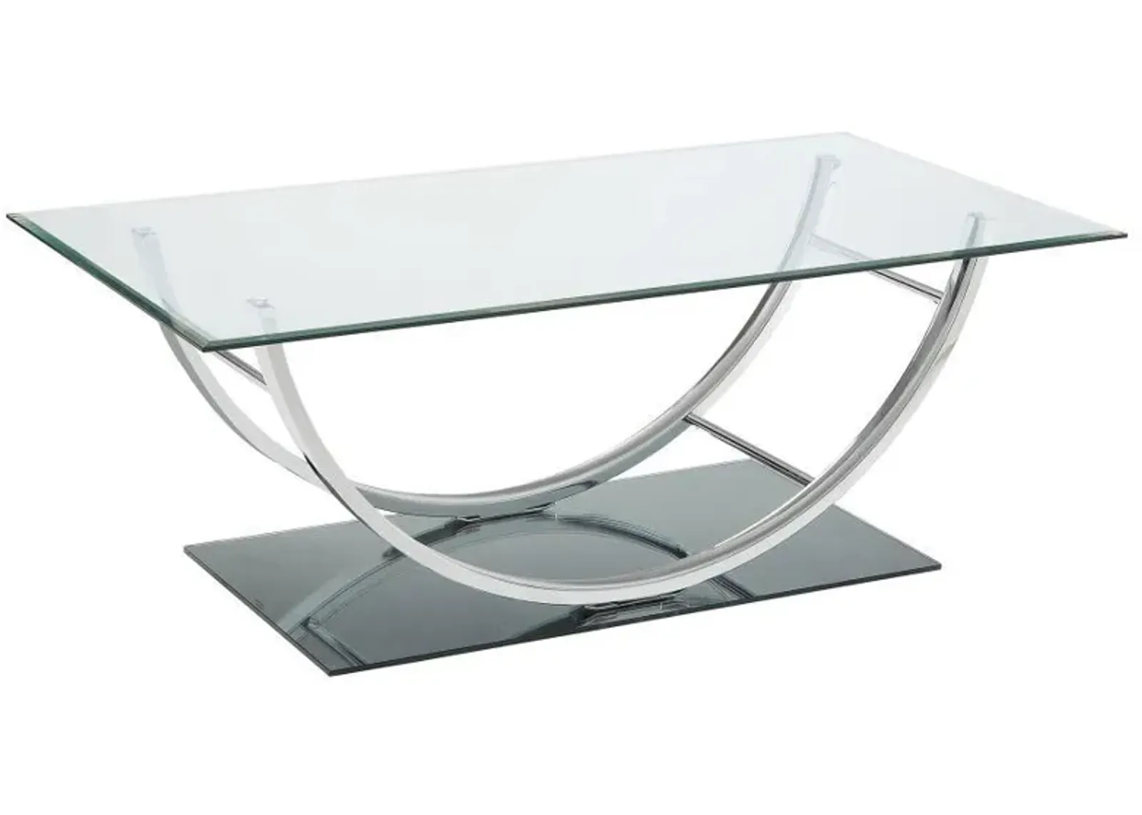 Danville - Rectangular U-Shaped Glass Top Coffee Table - Chrome