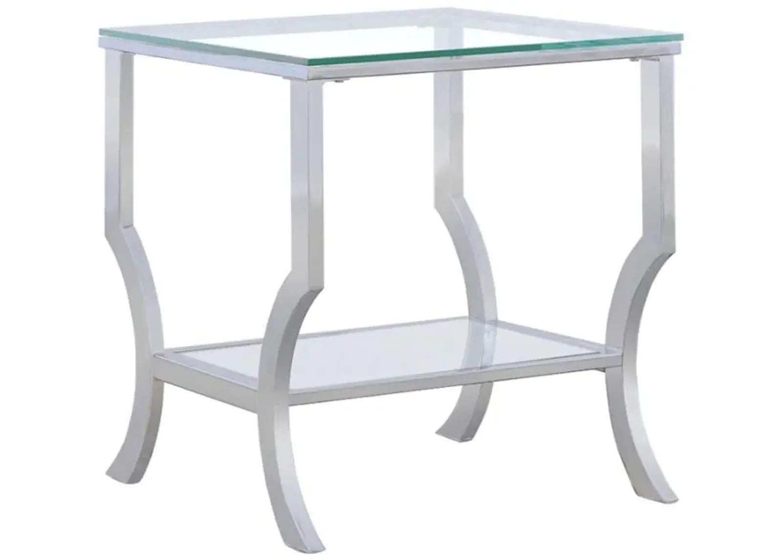 Saide - Square Glass Top Side End Table - Chrome