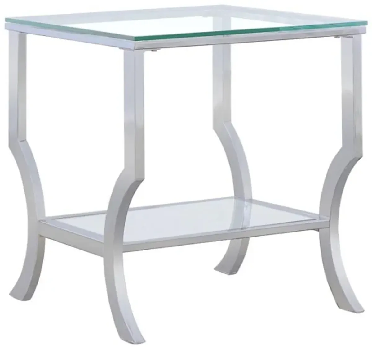 Saide - Square Glass Top Side End Table - Chrome