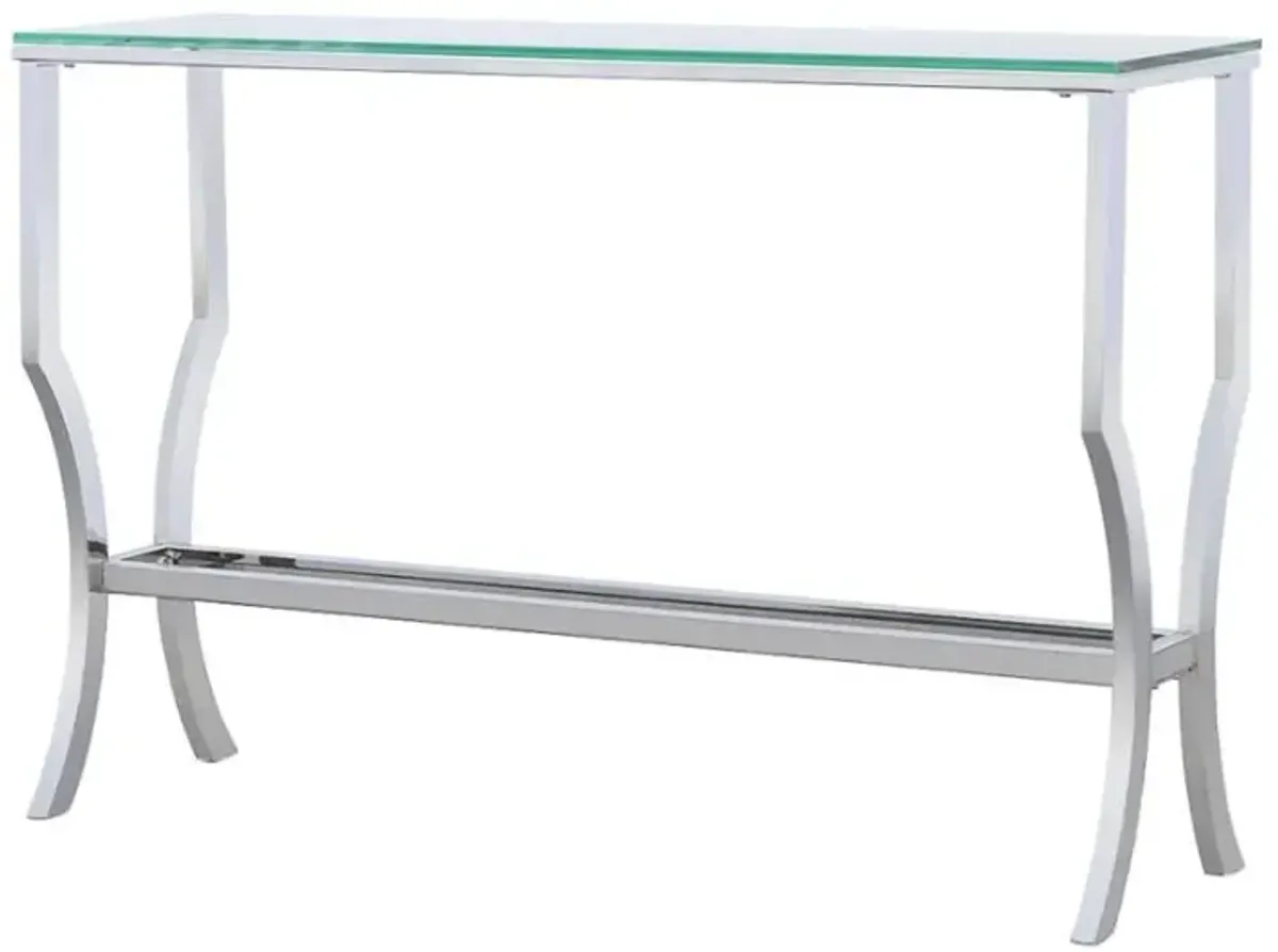 Saide - Rectangular Glass Top Entryway Console Table - Chrome