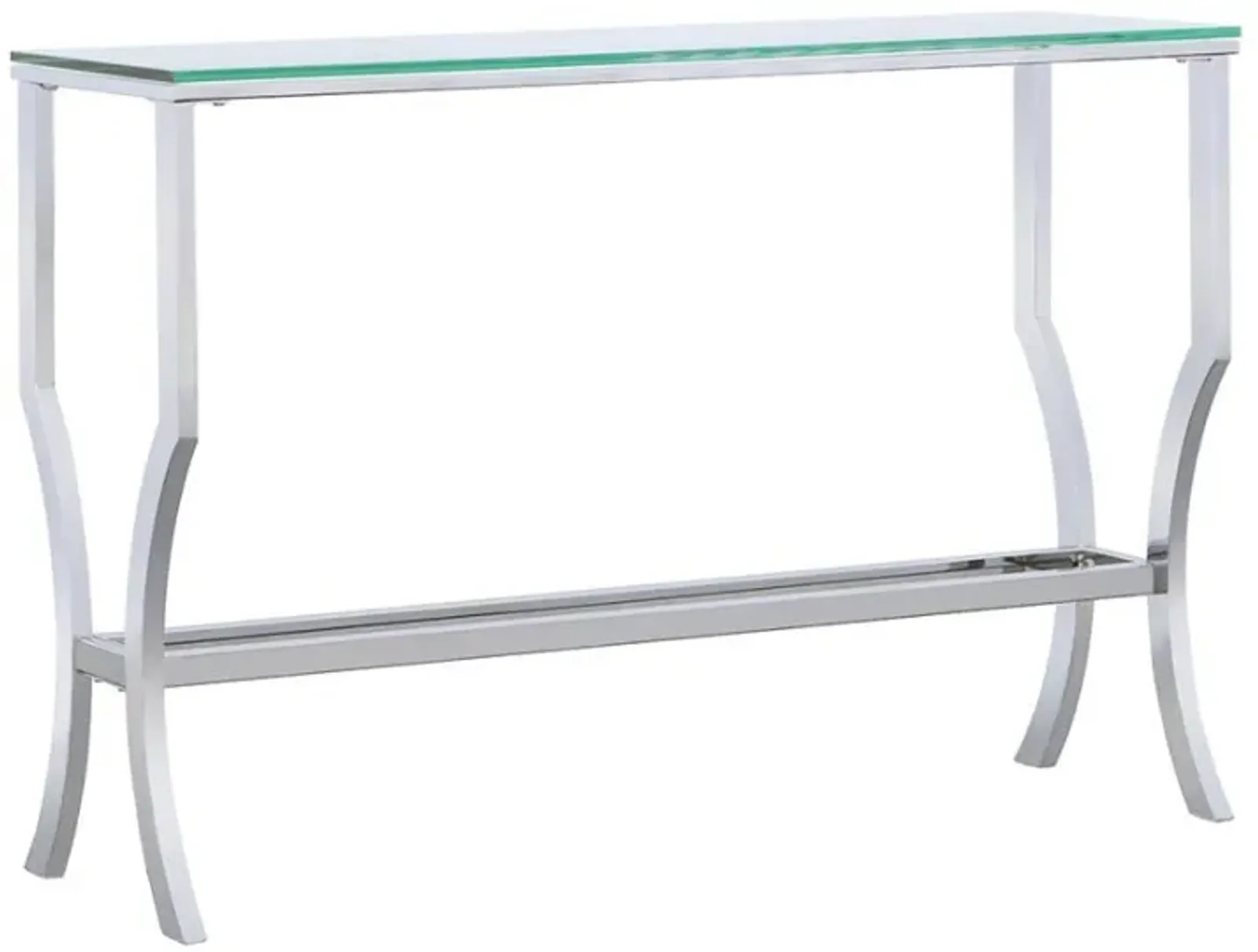 Saide - Rectangular Glass Top Entryway Console Table - Chrome