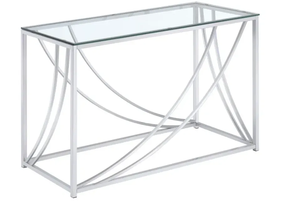 Lille - Glass Top Rectangular Sofa Table Accents - Chrome