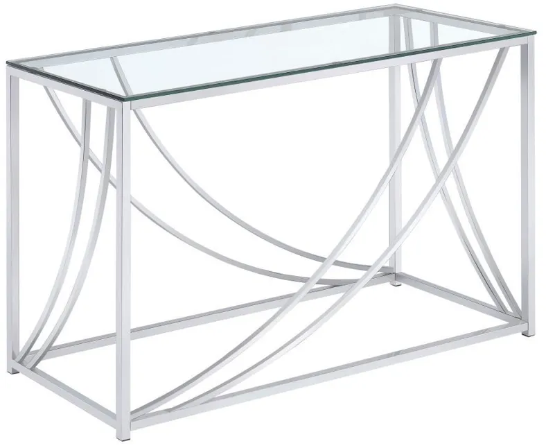 Lille - Glass Top Rectangular Sofa Table Accents - Chrome