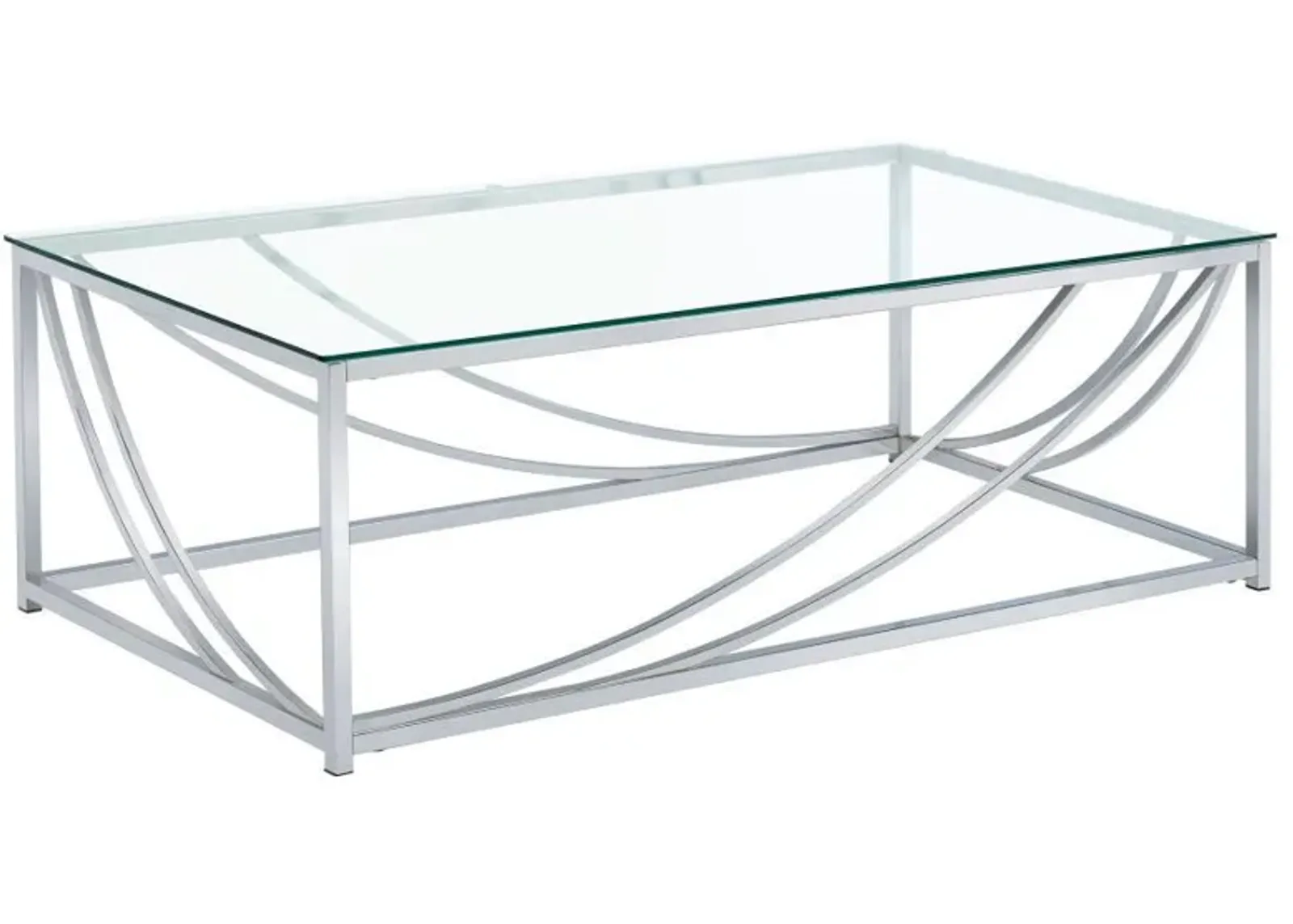 Lille - Rectangular Glass Top Coffee Table - Chrome