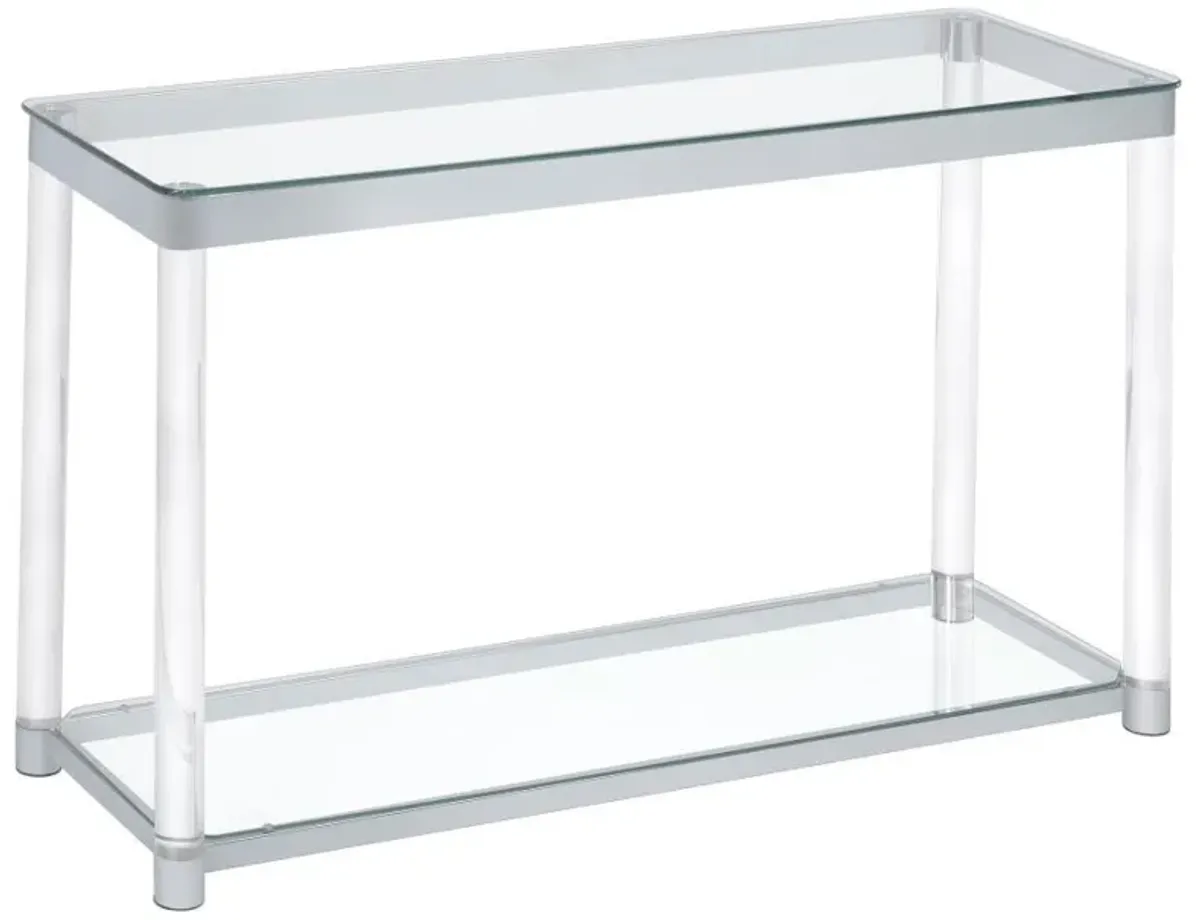 Anne - Acrylic Glass Top Entryway Sofa Console Table - Chrome