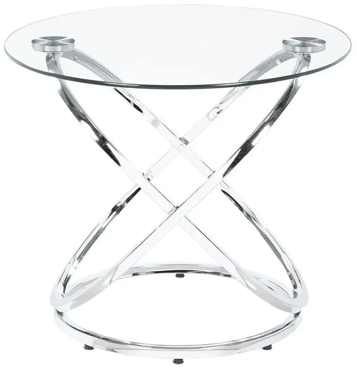 Warren - 3 Piece Oval Glass Top Coffee Table Set - Chrome