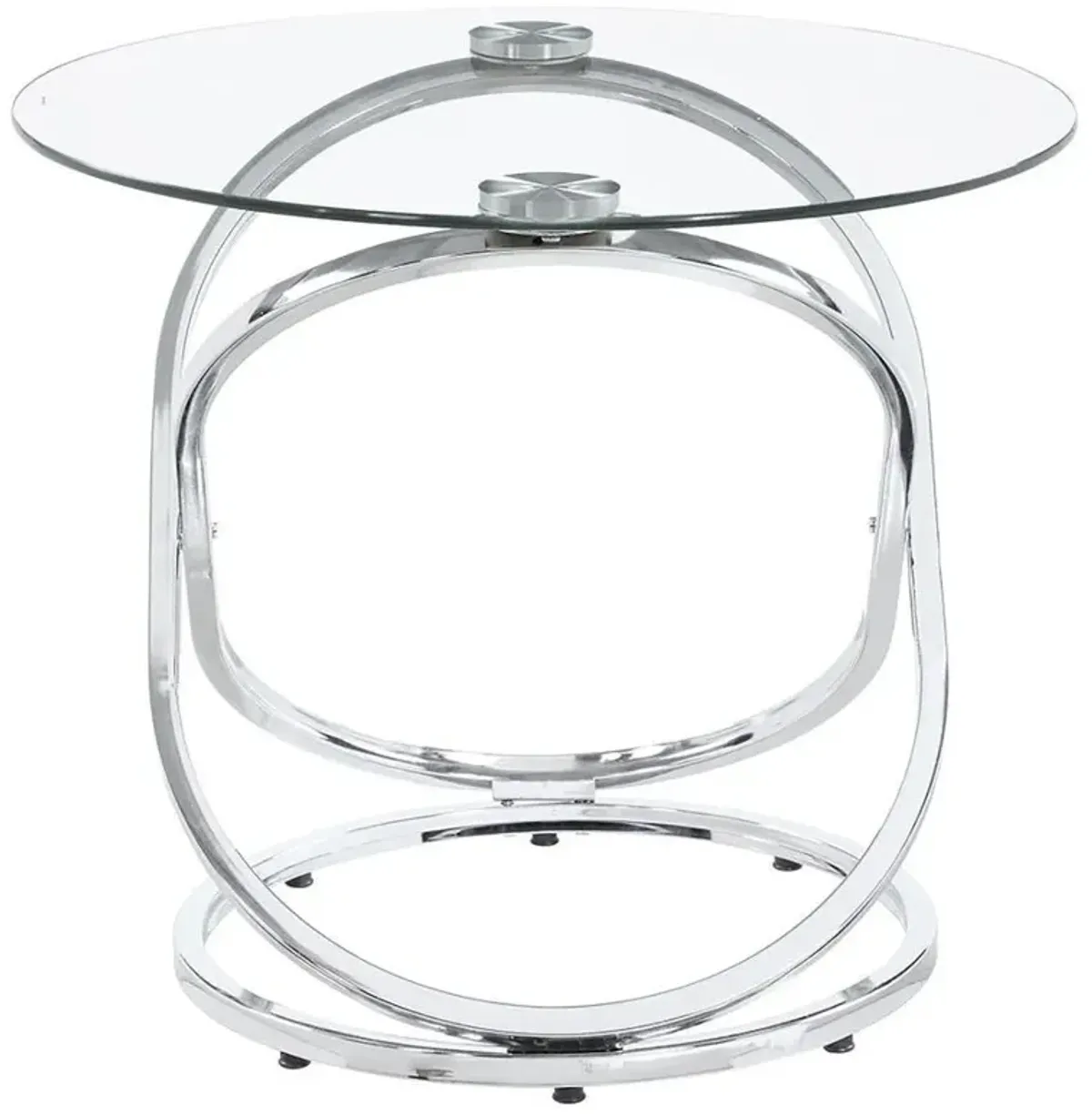 Warren - 3 Piece Oval Glass Top Coffee Table Set - Chrome