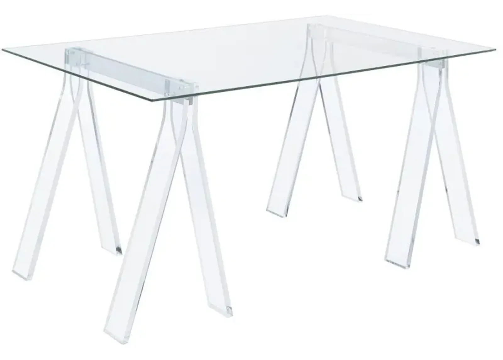 Amaturo - Glass Top Acrylic Writing Desk - Clear