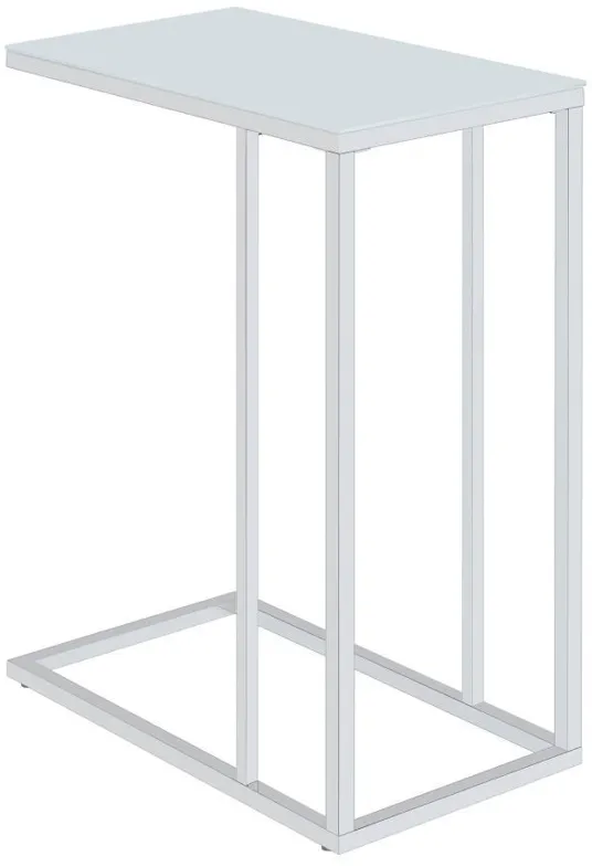 Stella - Glass Top Accent Table - Chrome And White