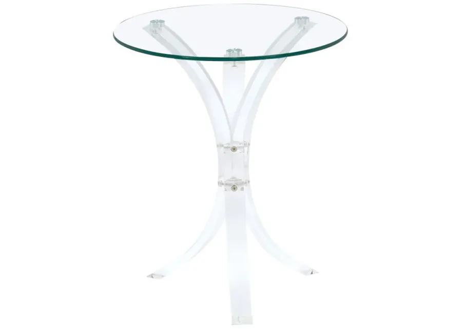 Laning - Round Accent Table - Clear