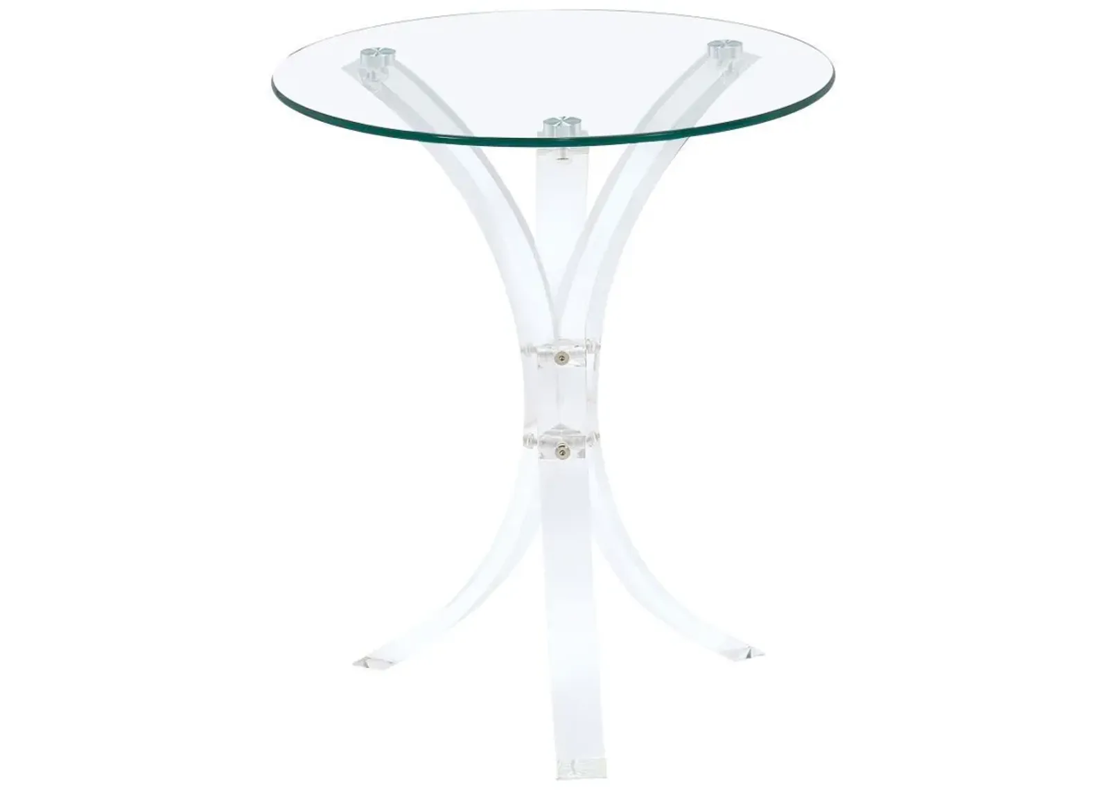 Laning - Round Glass Top Acrylic Side Table - Clear