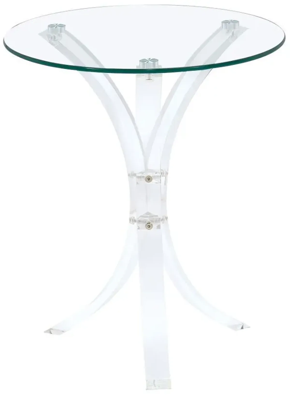 Laning - Round Glass Top Acrylic Side Table - Clear