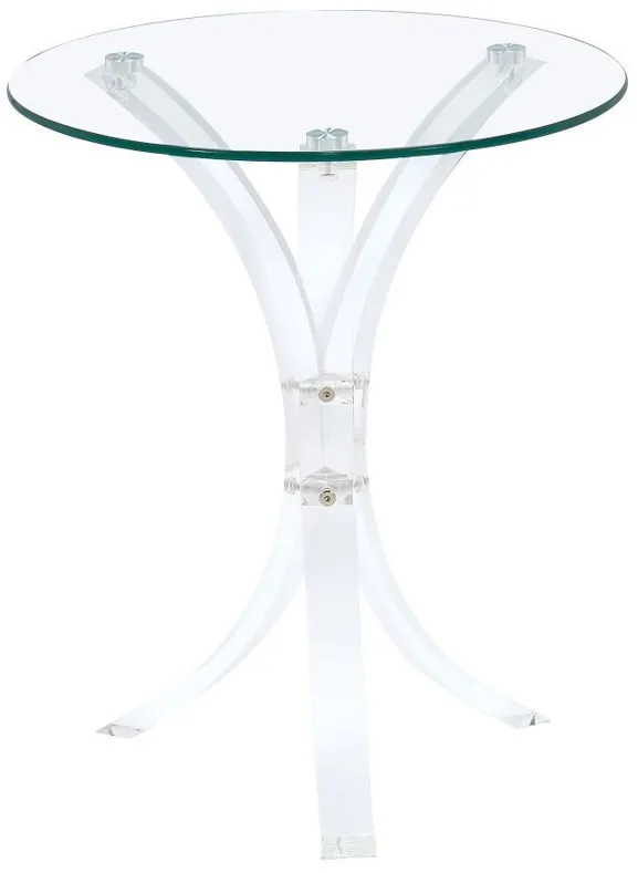 Laning - Round Accent Table - Clear