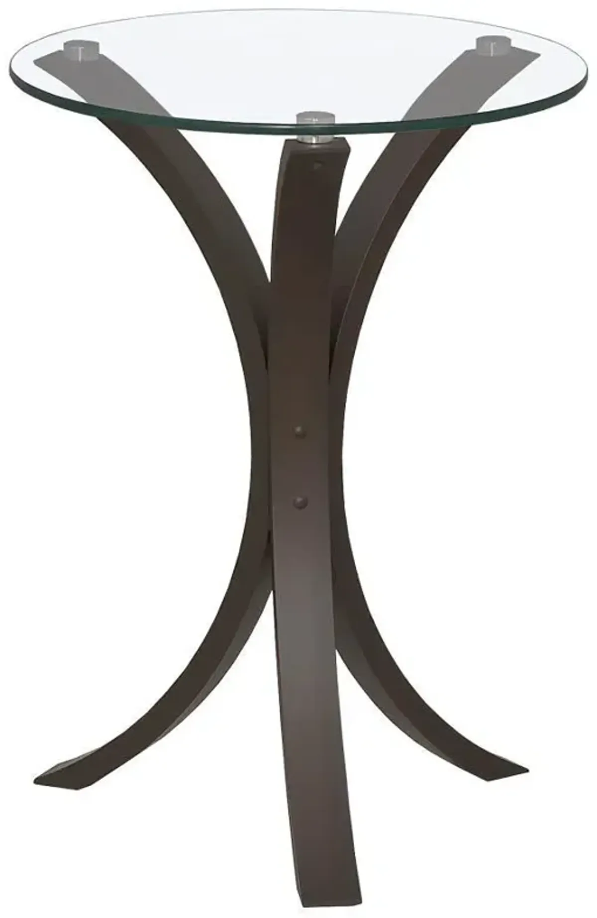 Edgar - Round Glass Top Accent Side Table - Cappuccino