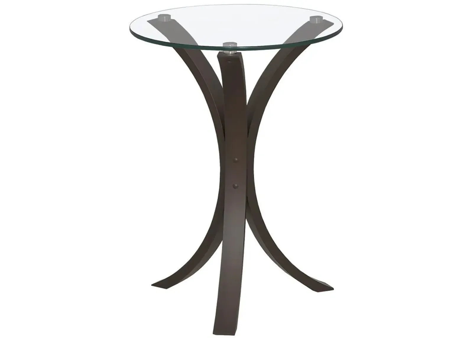 Edgar - Round Glass Top Accent Side Table - Cappuccino