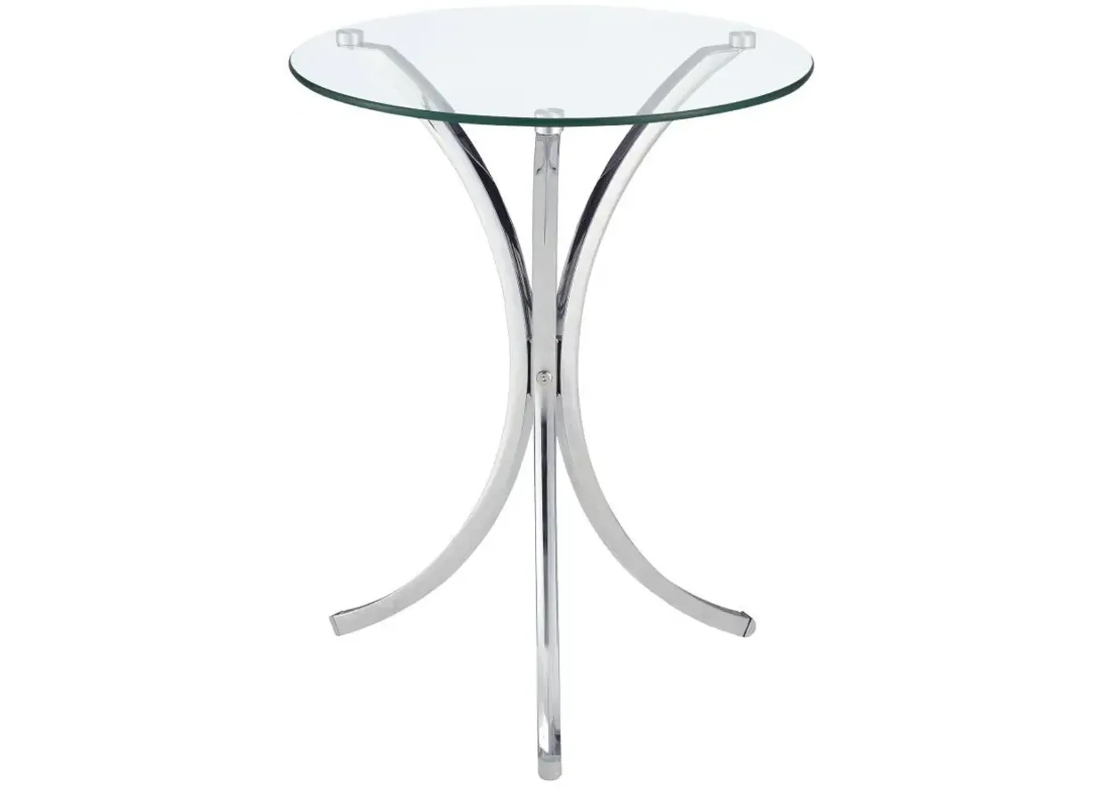 Eloise - Round Glass Top Accent Side Table - Chrome