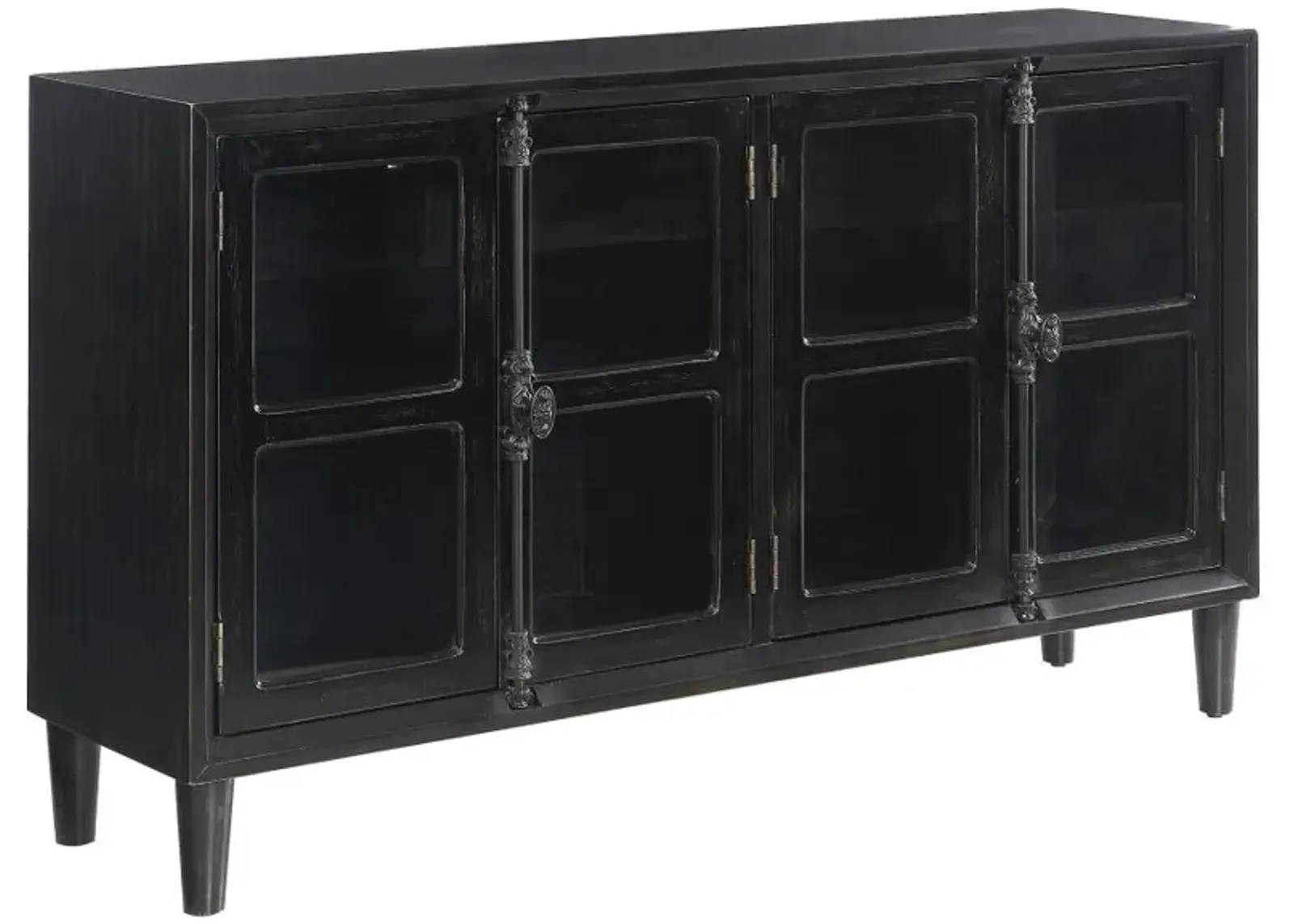 Sylvia - 4 Door Accent Cabinet - Black