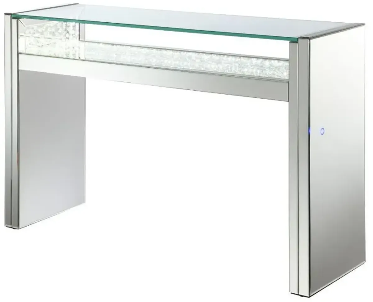 Edna - Mirrored Acrylic Console Table LED Lighting - Silver